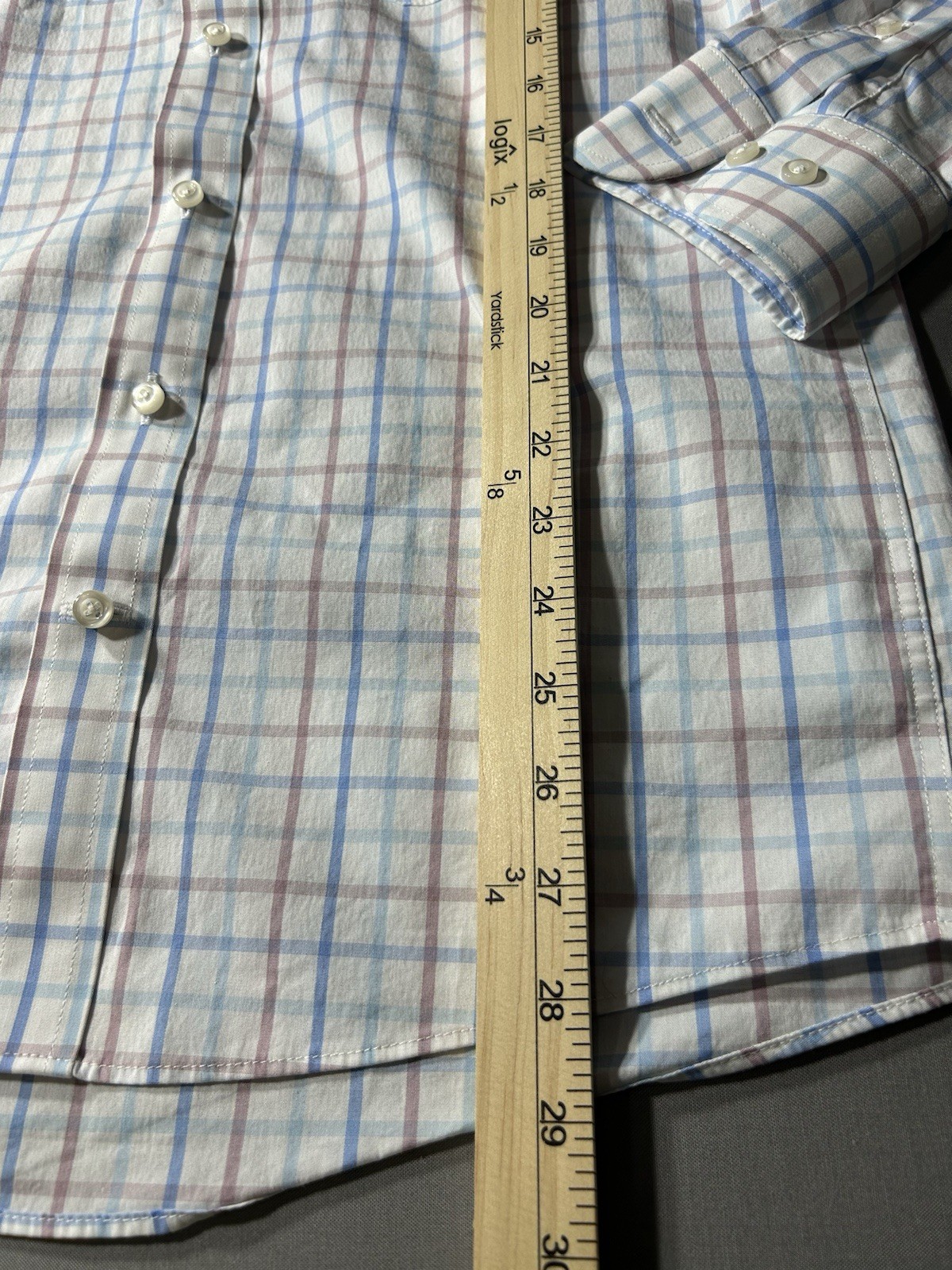 Stafford Tailored Culture Regular Fit Plaid Dress Shirt Size S