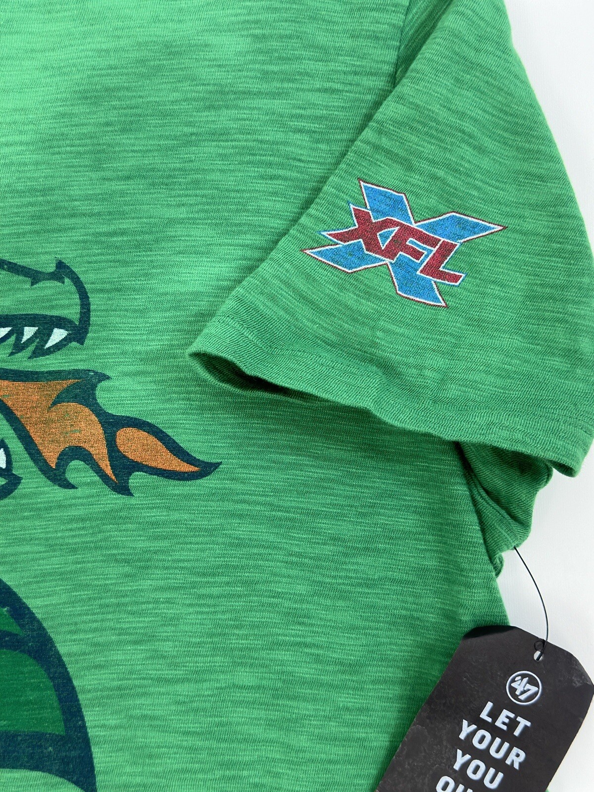 Seattle Dragon XFL Heather Green Short Sleeve T-Shirt 100% Cotton Medium NWT