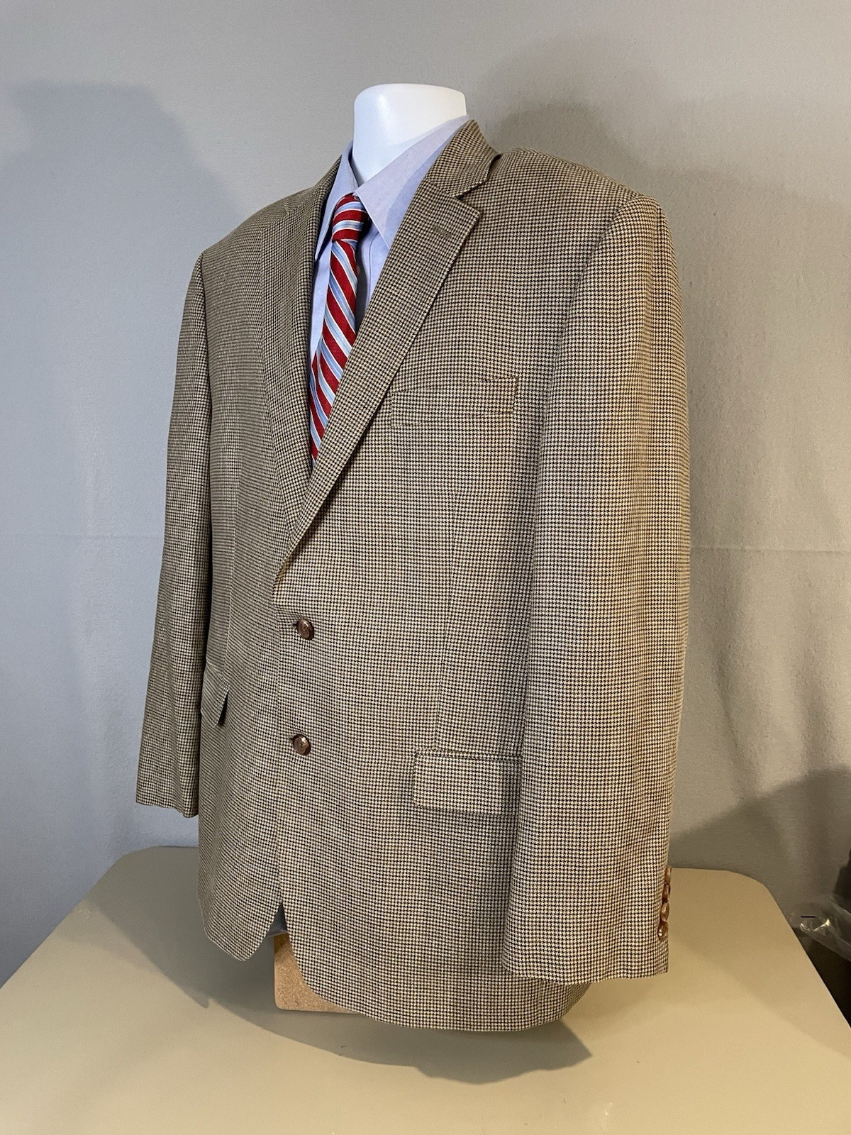 Ralph Lauren Blazer Sport Jacket 40R Beige/Tan hound’s-tooth