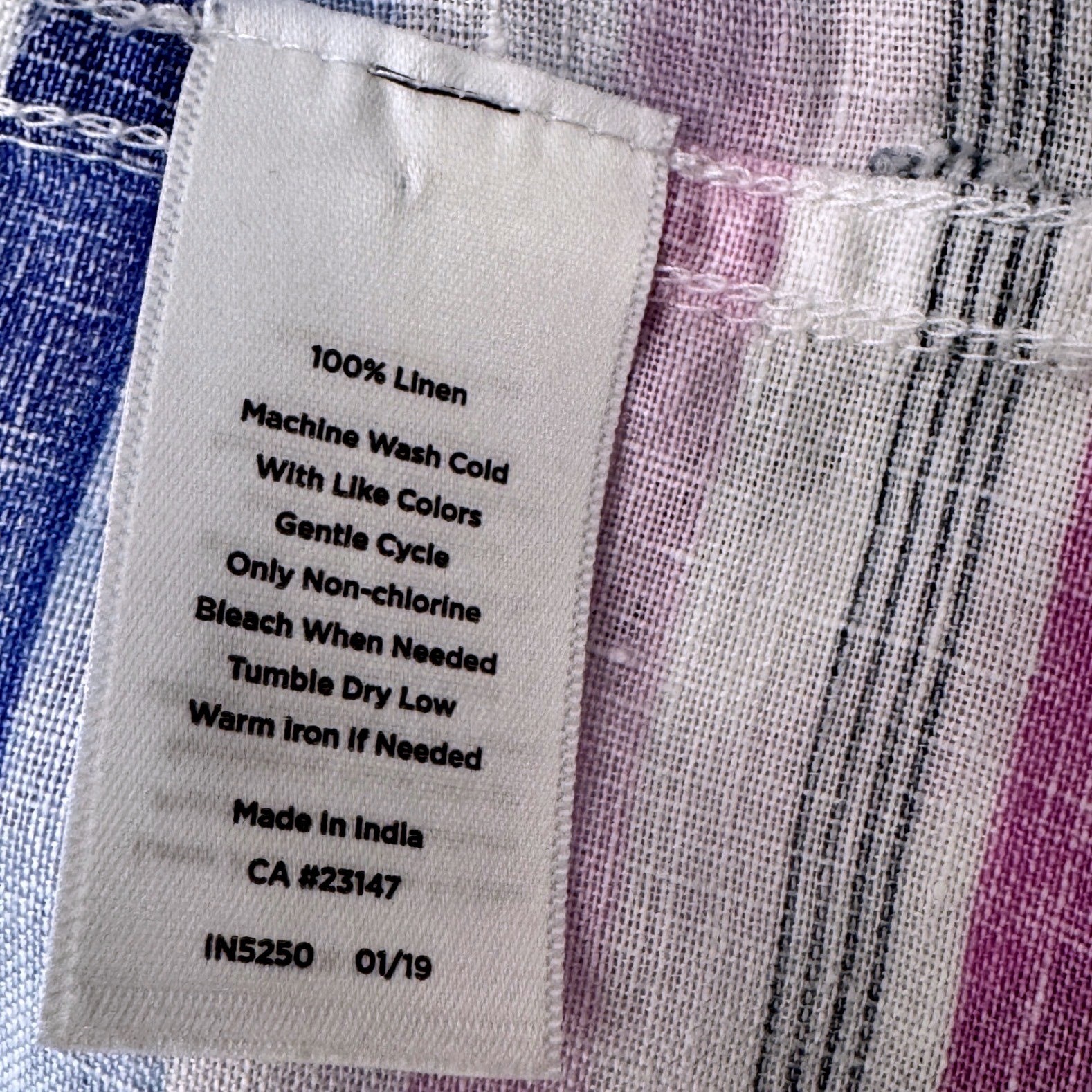 Talbots Linen Tunic Top Roll Tab Sleeve Multi Color Stripe Size XS Coastal