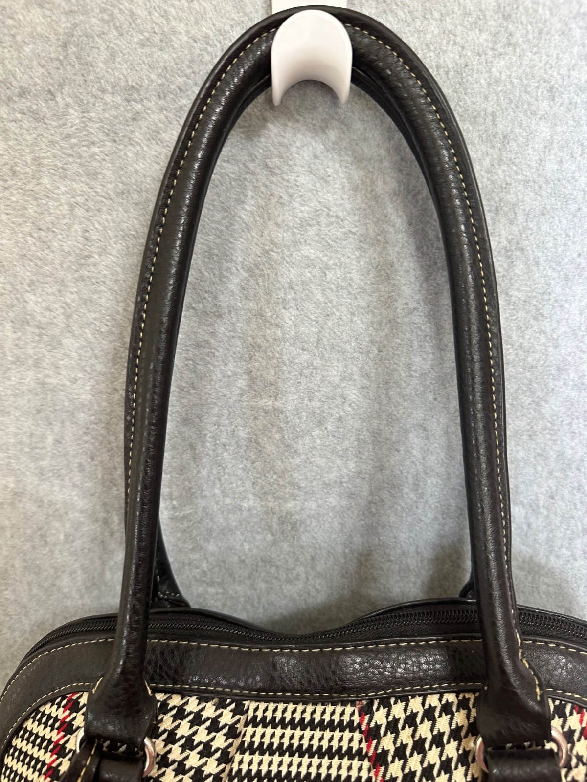 Chaps By Ralph Lauren Houndstooth Plaid Shoulder Bags Black or Brown You Choose