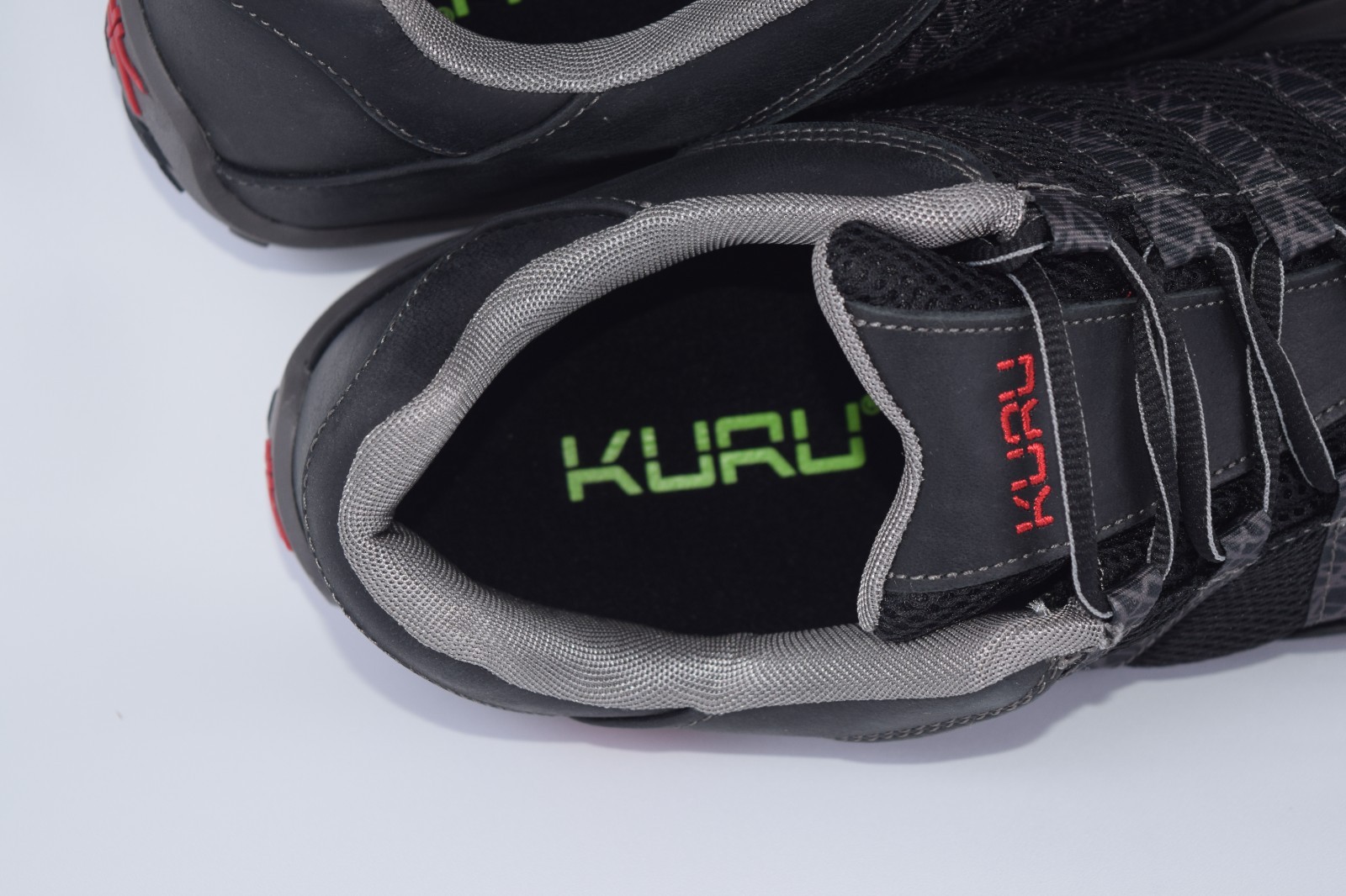 KURU Mens Chicane Black Red Supportive Leather Hiking Trail Shoes Size 12.5 M