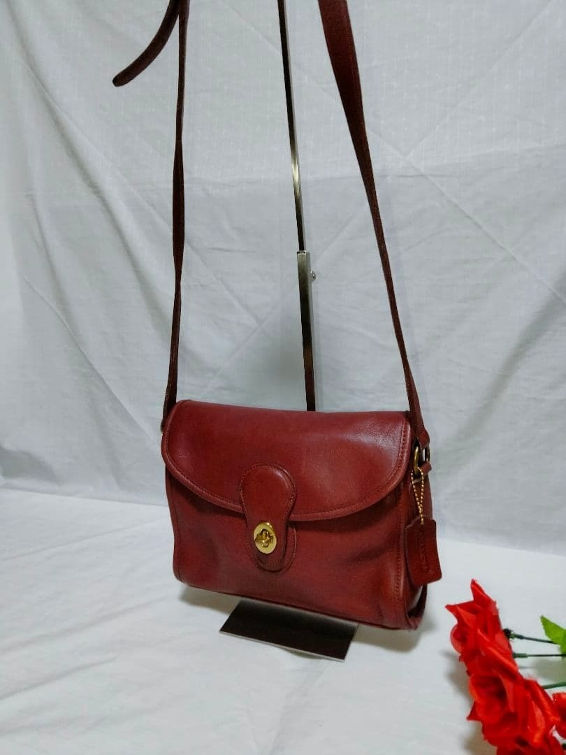 COACH 9908 Vintage Shoulder Bag Turnlock Leather Brown Gold Hardware From Japan