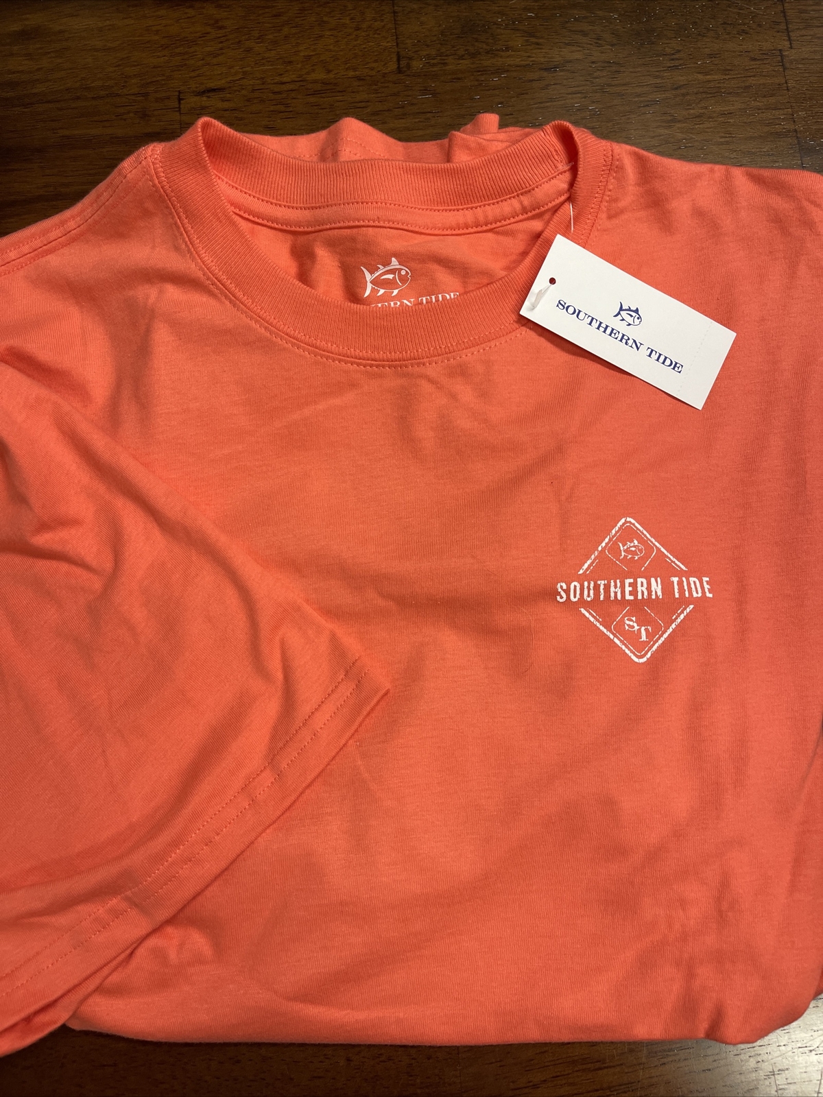 NWT SOUTHERN TIDE SZ XL Mens SS Lure Tree Skipjack T-Shirt Coral Orange