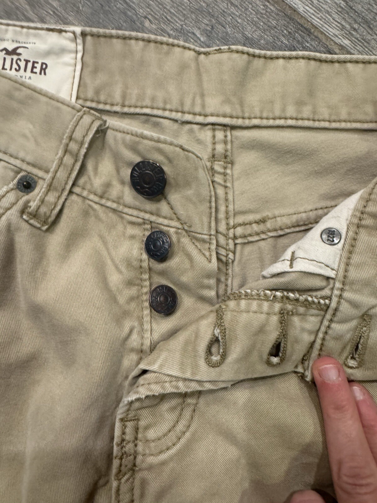Hollister Men’s Jeans khaki W29 X L32 Button Fly 29 X 32