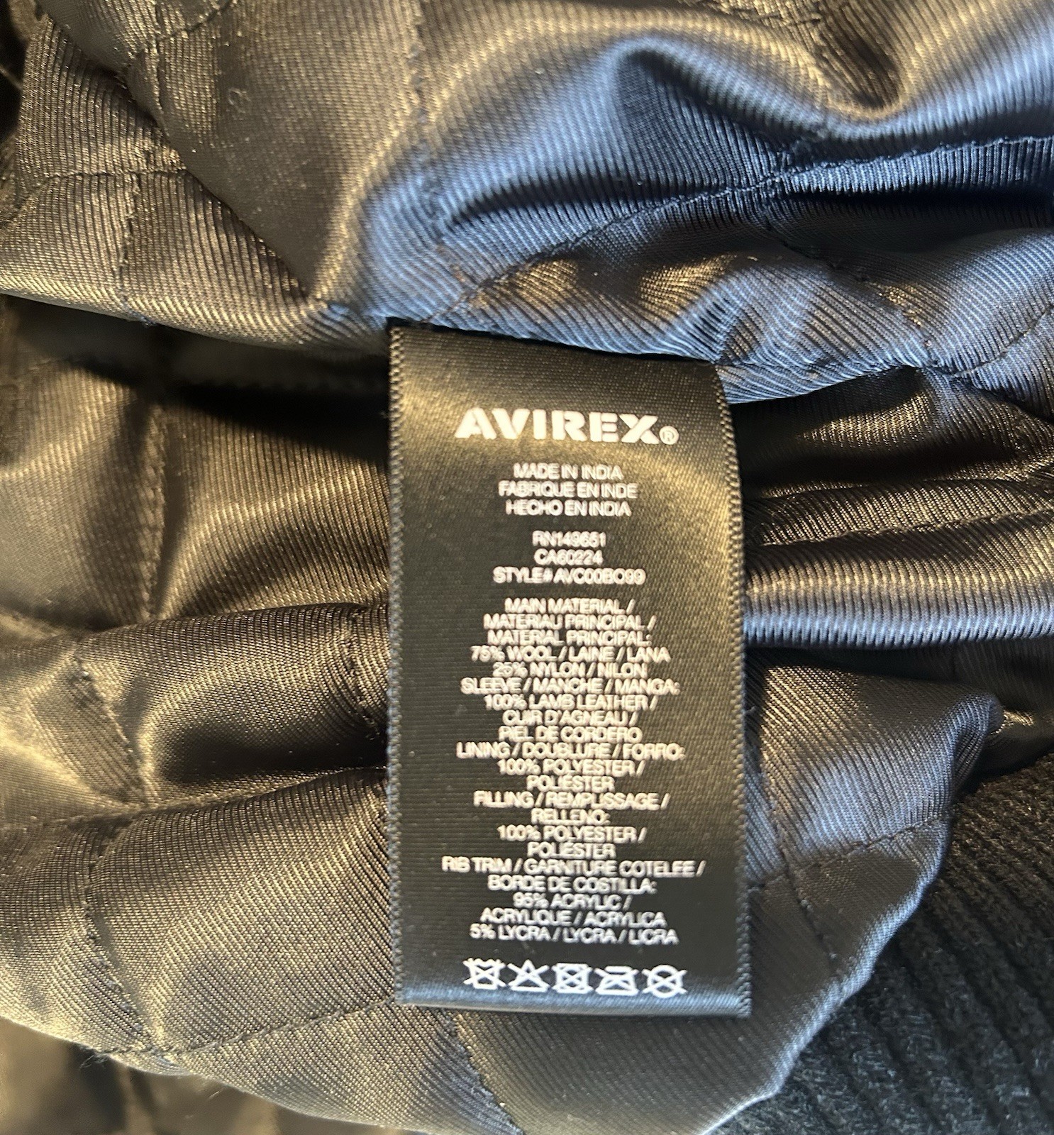 Avirex Varsity Jacket Medium Napa Leather + Wool Blend **Brand New, Never Worn!