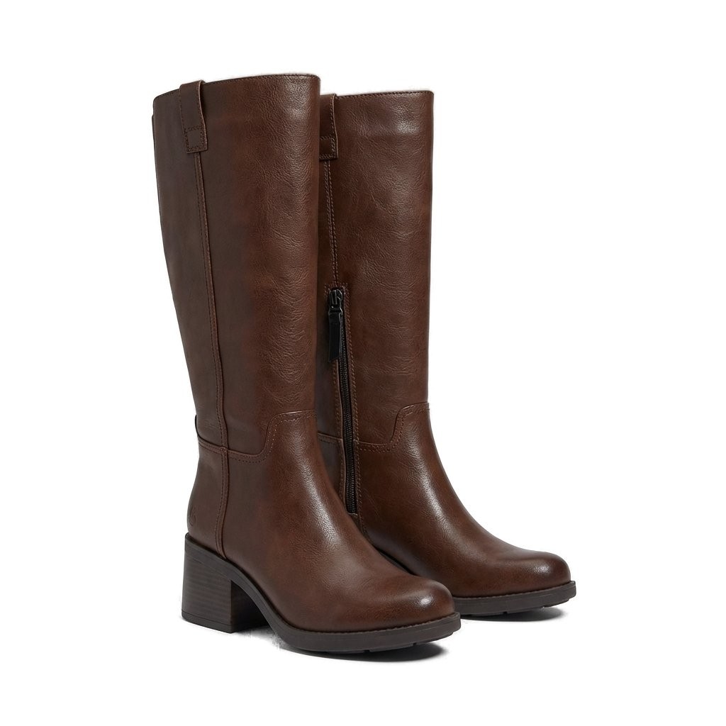 BareTraps Cassidy Riding Boot Womens Size 8.5 Brown Faux Leather Zip NIB