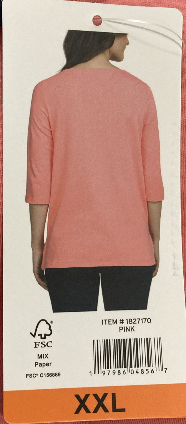 Lands’ End 3/4 Sleeve Boat Neck Pima Cotton Tee