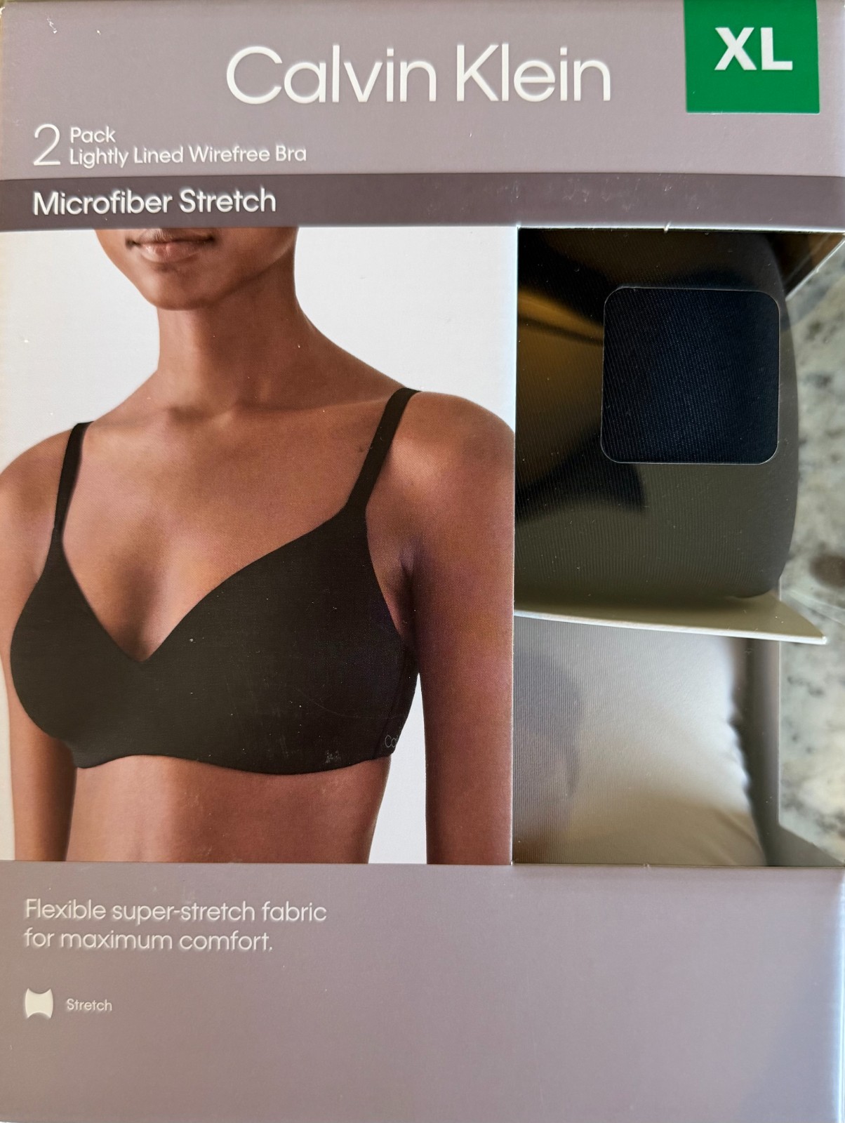 (2 Pack) Calvin Klein Wirefree Bra (Black and Grey) FREE SHIPPING!!