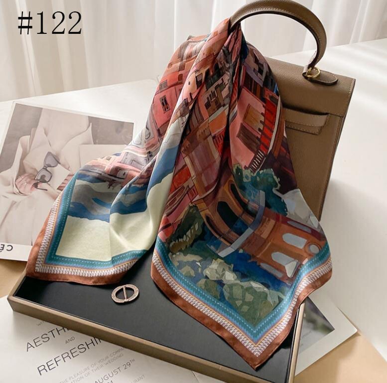 100% Mulberry Silk 27″ Square Scarf Women Neckerchief Wrap Multiple styles