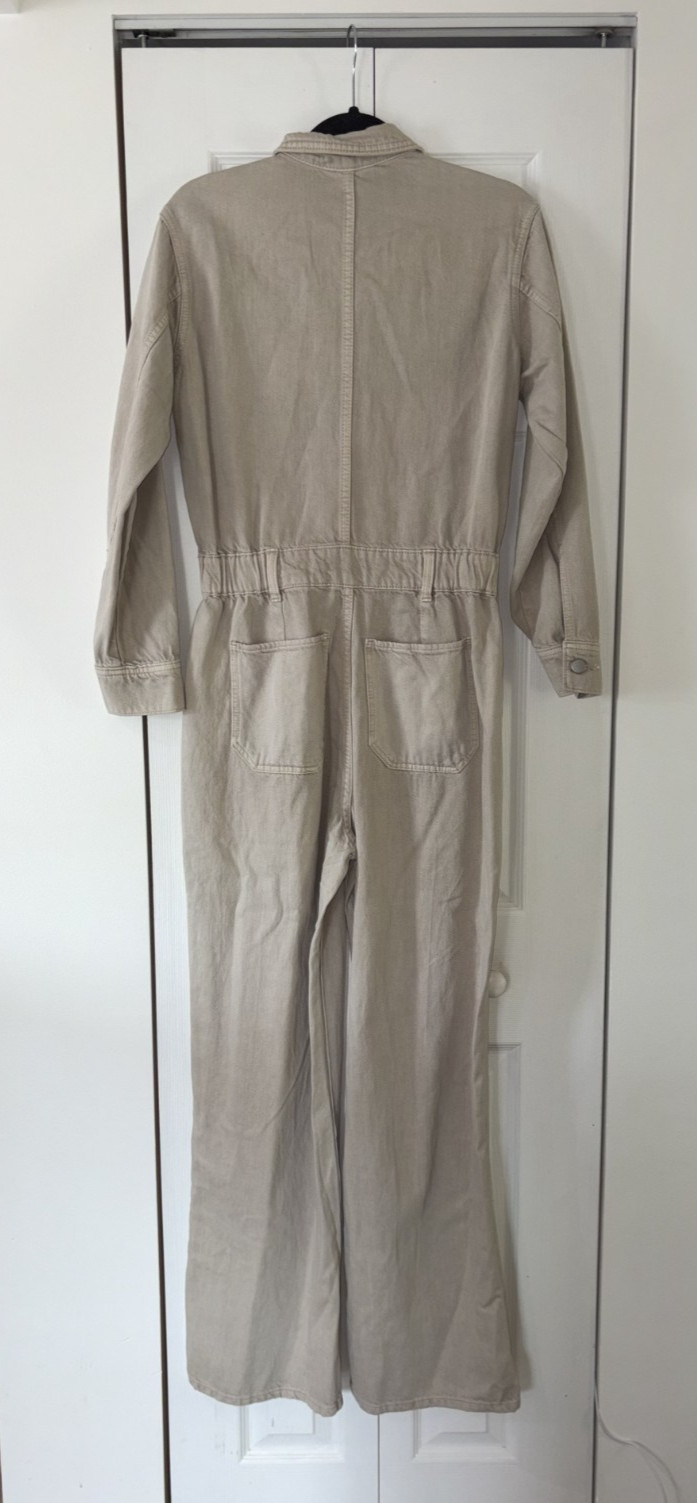 NEW! Universal Thread Cream Long Sleeve Utility Jumpsuit Size 4 Patch Pocket