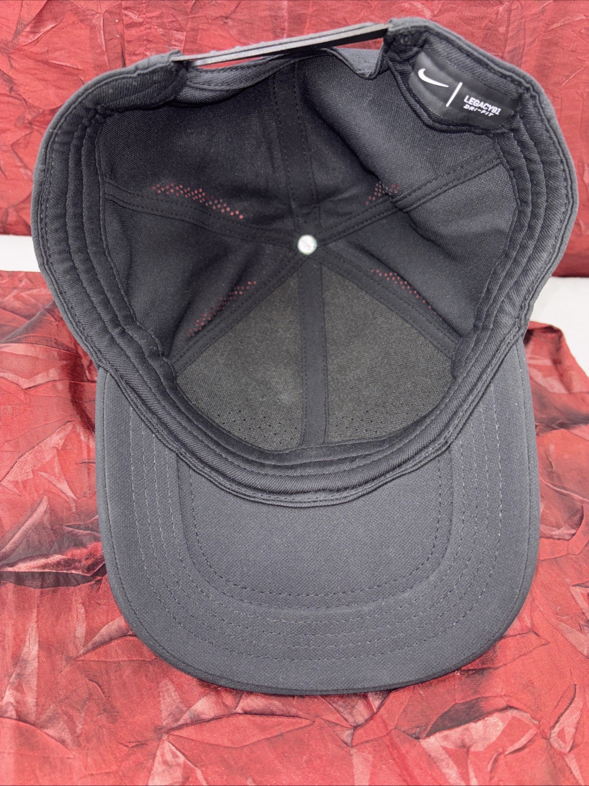 Nike Hat Cap Strap Back One Size Black Legacy91 Dri-FIT Swoosh Sport Golf Mens