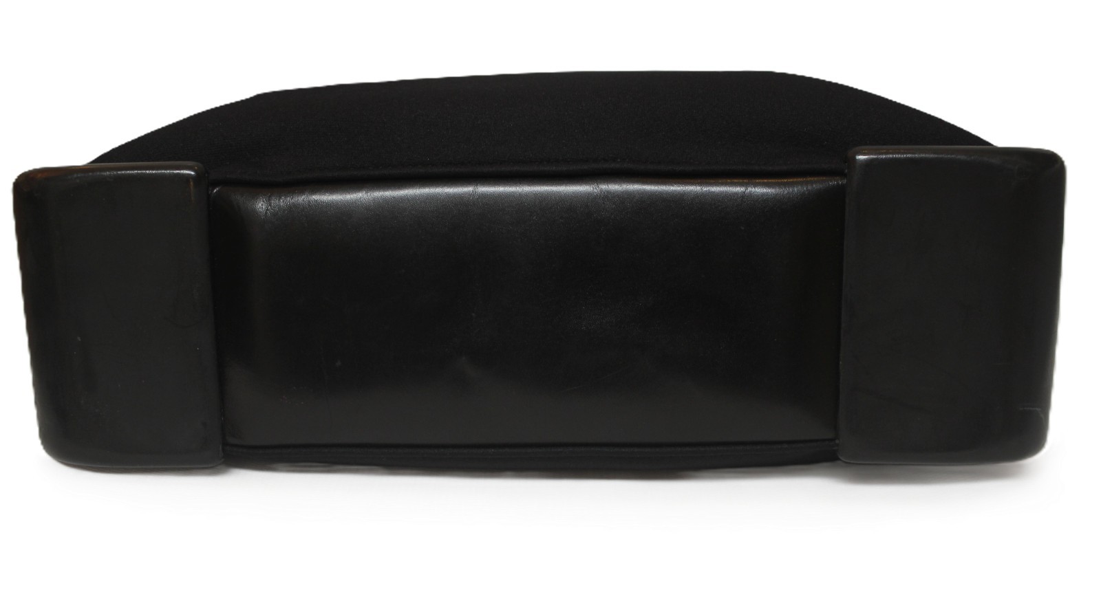PRADA Milano Black Neoprene Hand Bag Shoulder Tote Bag Padlock System Italy