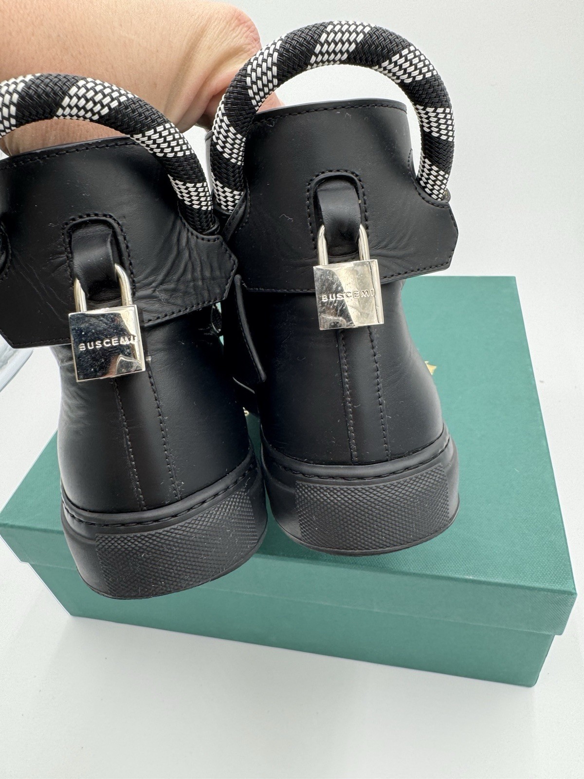 Buscemi 125MM Corda Black Leather Sneaker- Size 42 US 9