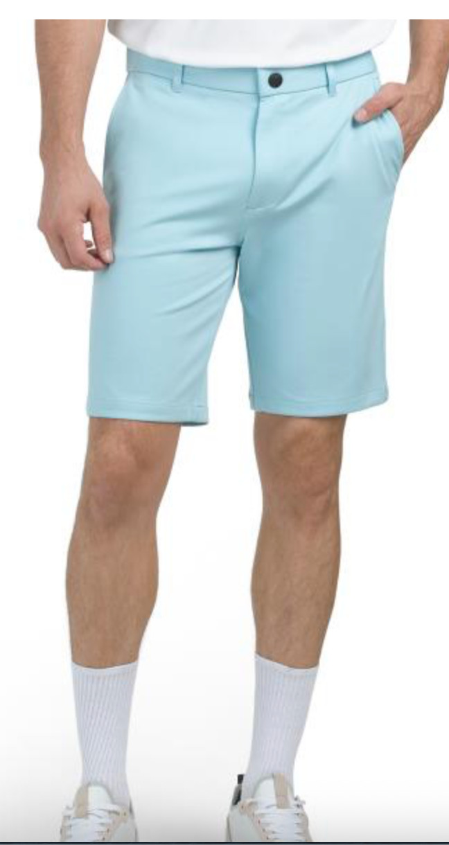 $148 Greyson Golf Mens Size 34 Sequoia Shorts Stretch Bay Blue 9″ SOFT!