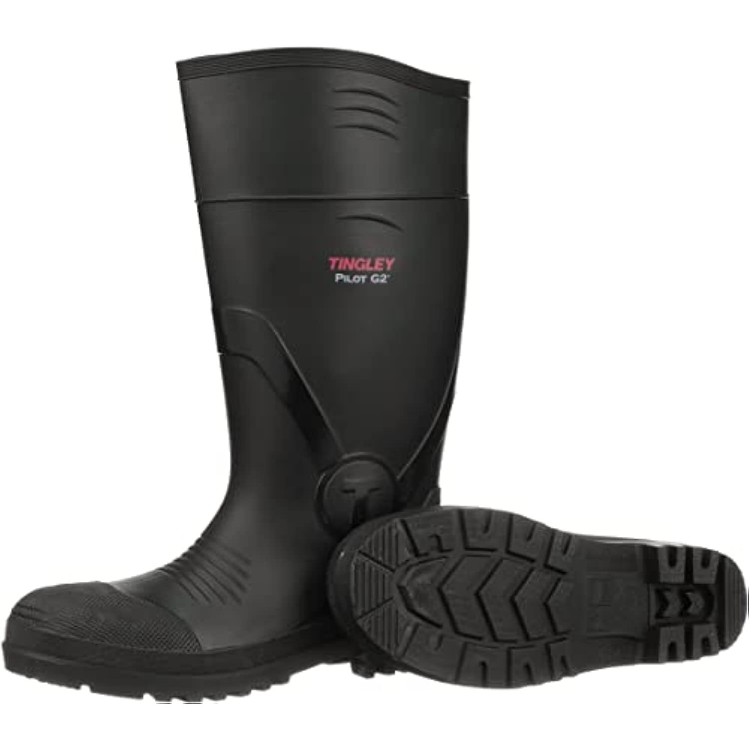 Tingley Unisex Rubber Workboot Rain Boot, Black, 7 US Men