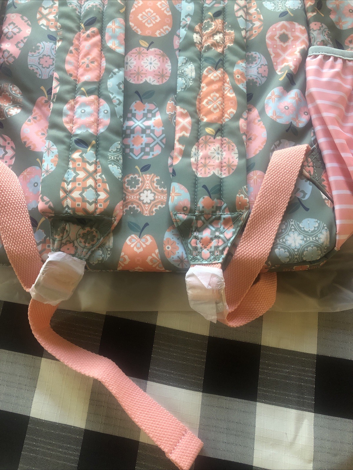NEW girls MATILDA JANE CeCe Apple Print Backpack green peach ruffles