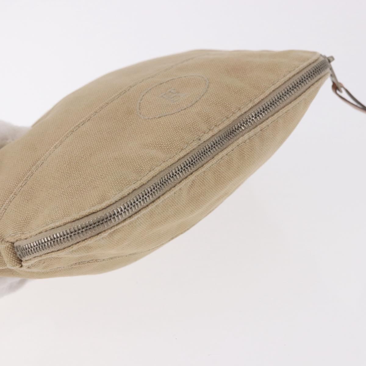 HERMES Pouch Canvas Leather 5 Set Beige Pink Purple Auth ti3991