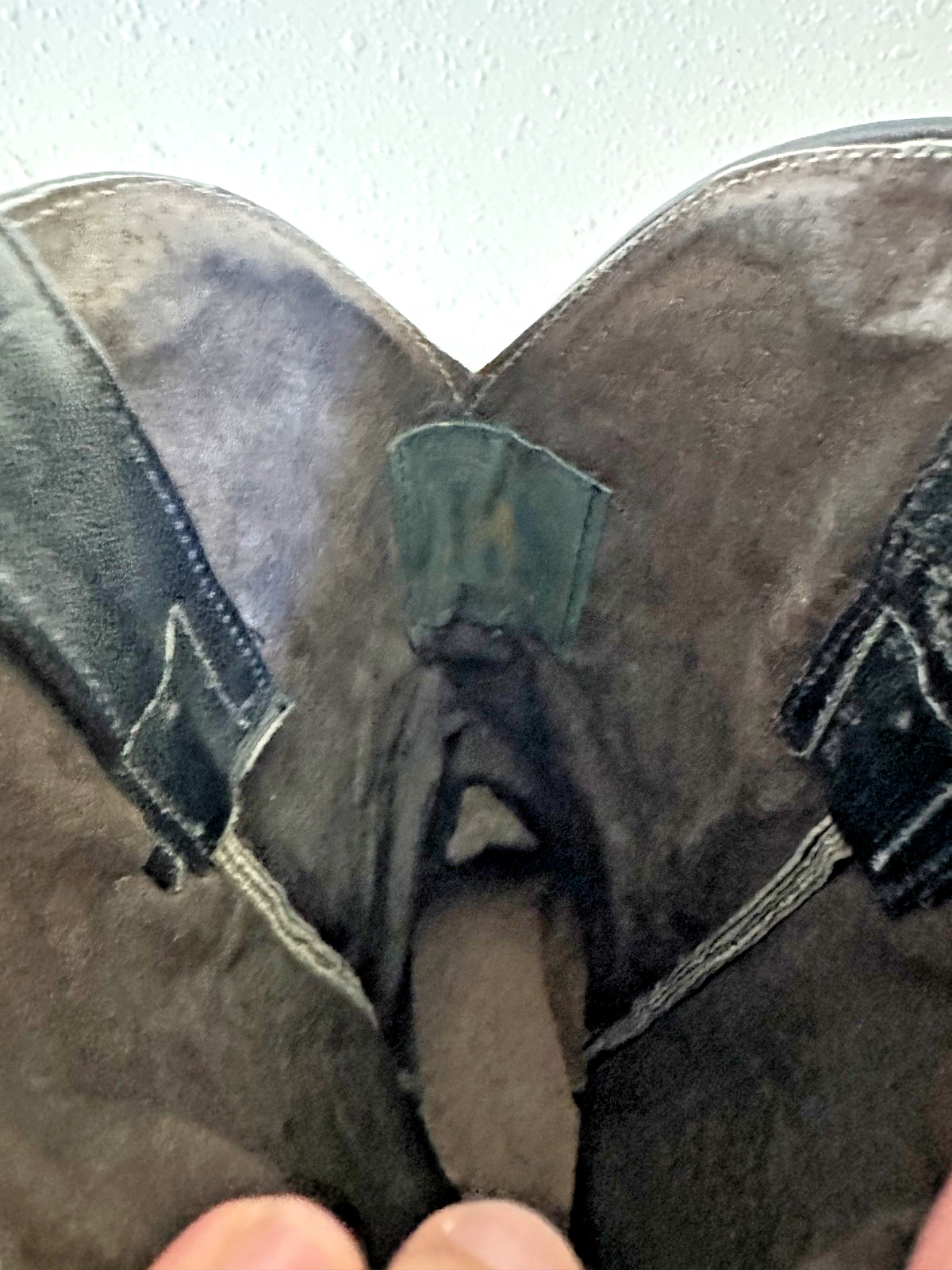 John Davis Cowboy Boots Black Ostrich Embossed Blue Butterfly Stitching W 9 M 7