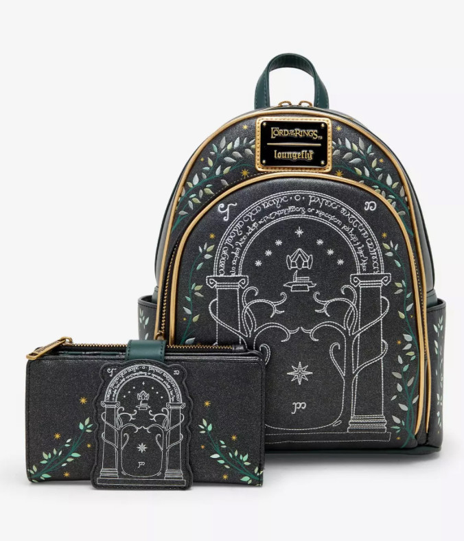 EXCLUSIVE Loungefly Lord Rings LOTR Doors Durin Backpack Sling Wallet GLOW 3PCS