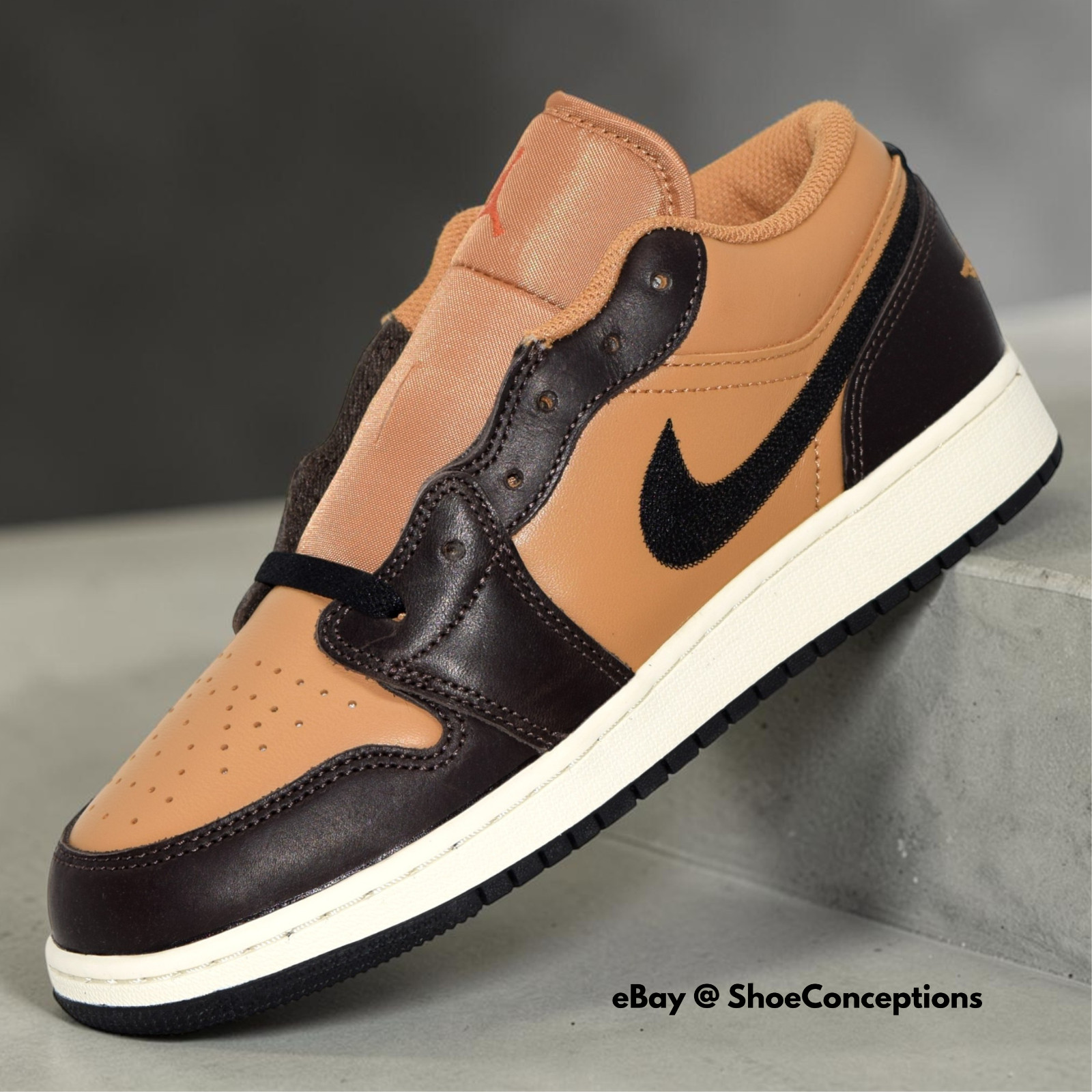 Nike Air Jordan 1 Low SE (GS) Flax Black Brown HQ3604-201 Multi Sizes NEW