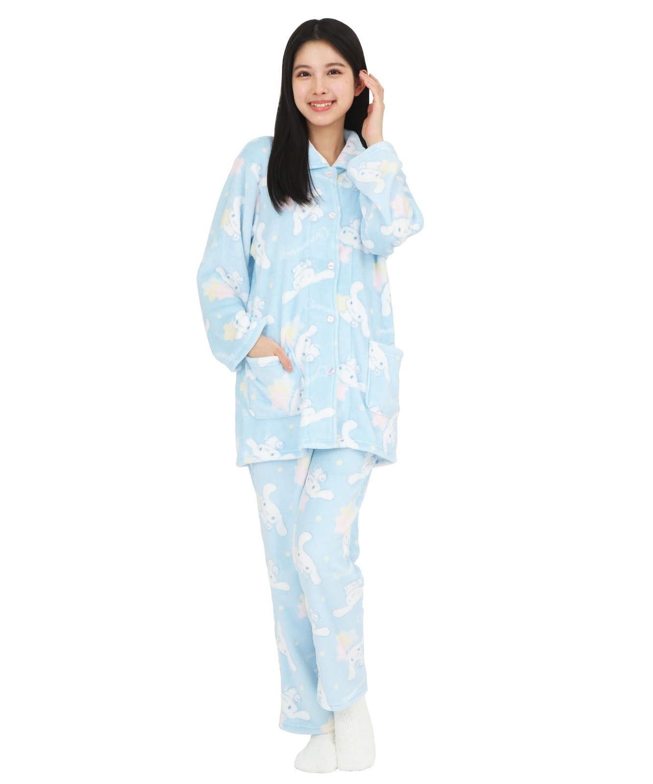 SAZAC Cinnamoroll Shirt Pajama Set, Flannel, Saxophone