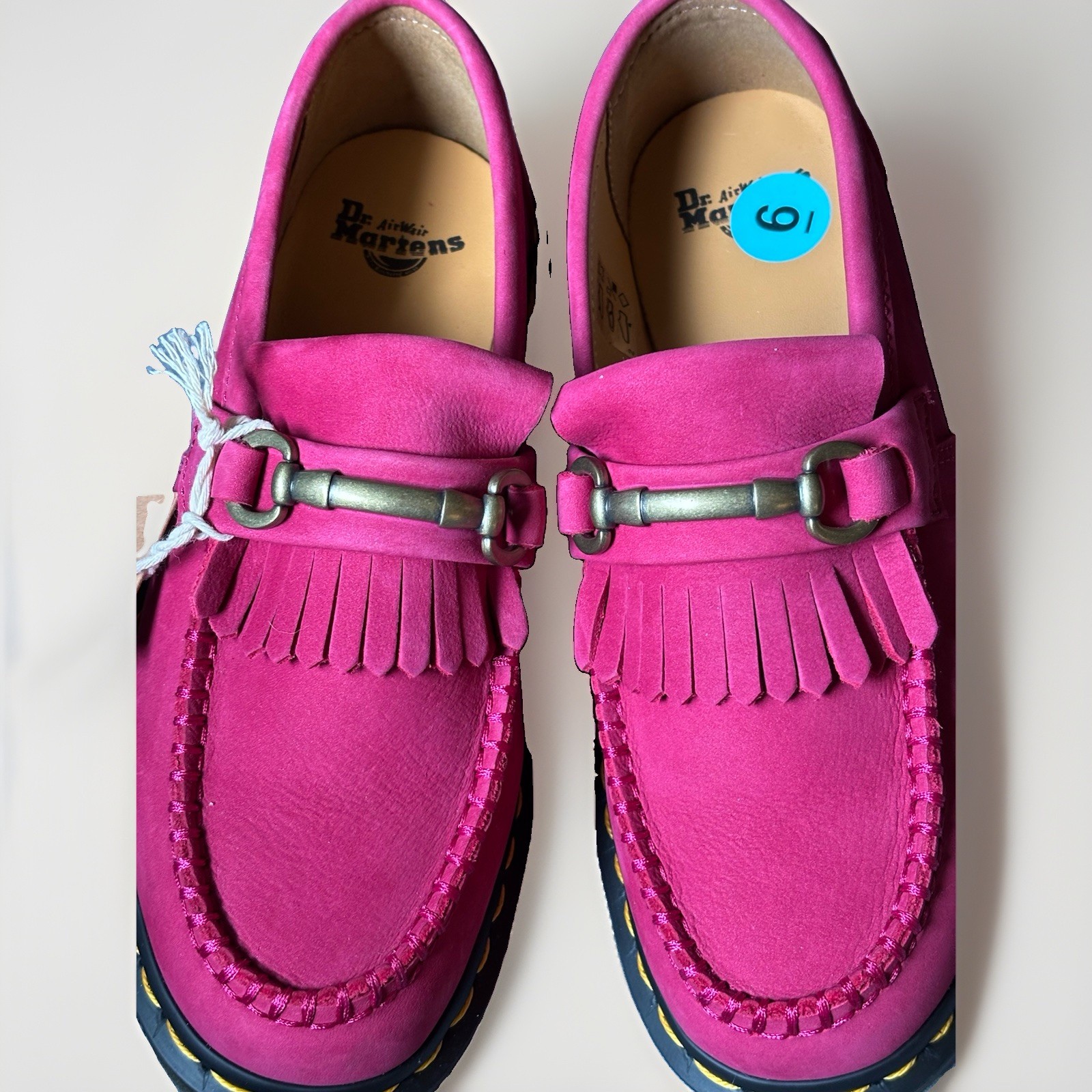 Dr. Martens Adrian Snaffle Loafers Leather Platform Fuchsia Pink Sz US6M-7 US L