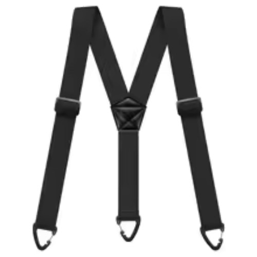 Heavy Duty Suspenders for Men Adjustable Elastic Y-Back 1.5 Inch Black Snap Hook