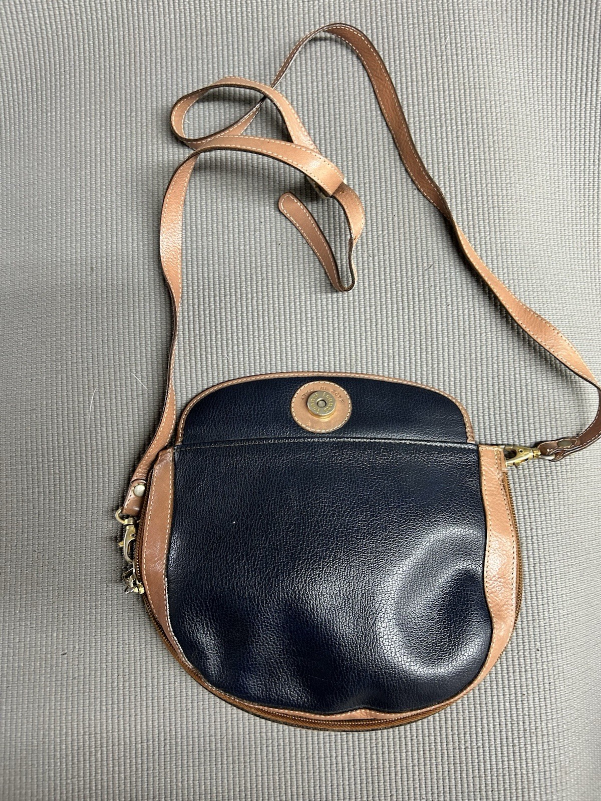 Vtg Italian Blue Or Red Italian Leather Crossbody Bag Saddle Handbag By I Santi