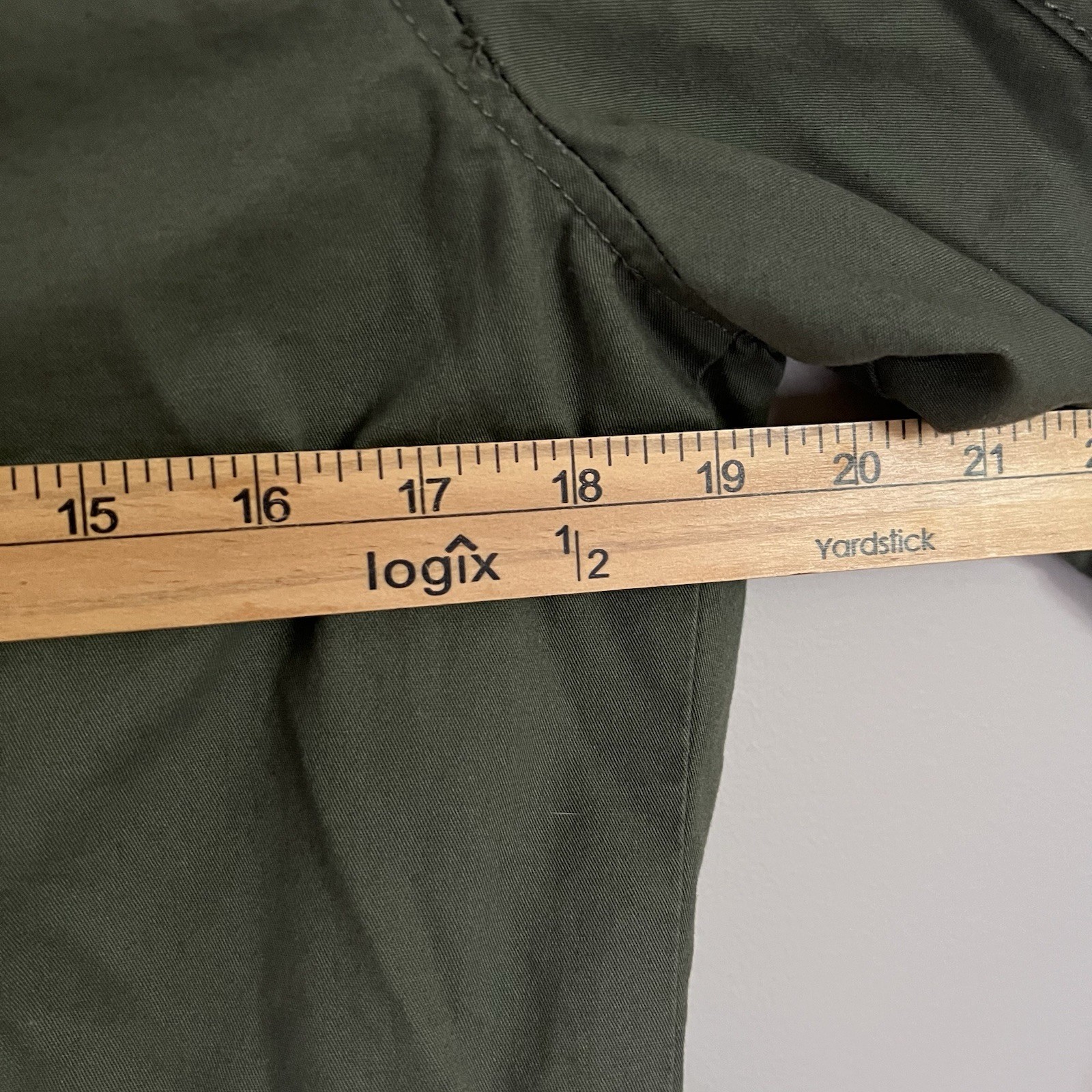 OliveGreen Utility Jacket Military Anorak FullZip Drawstring Waist Medium