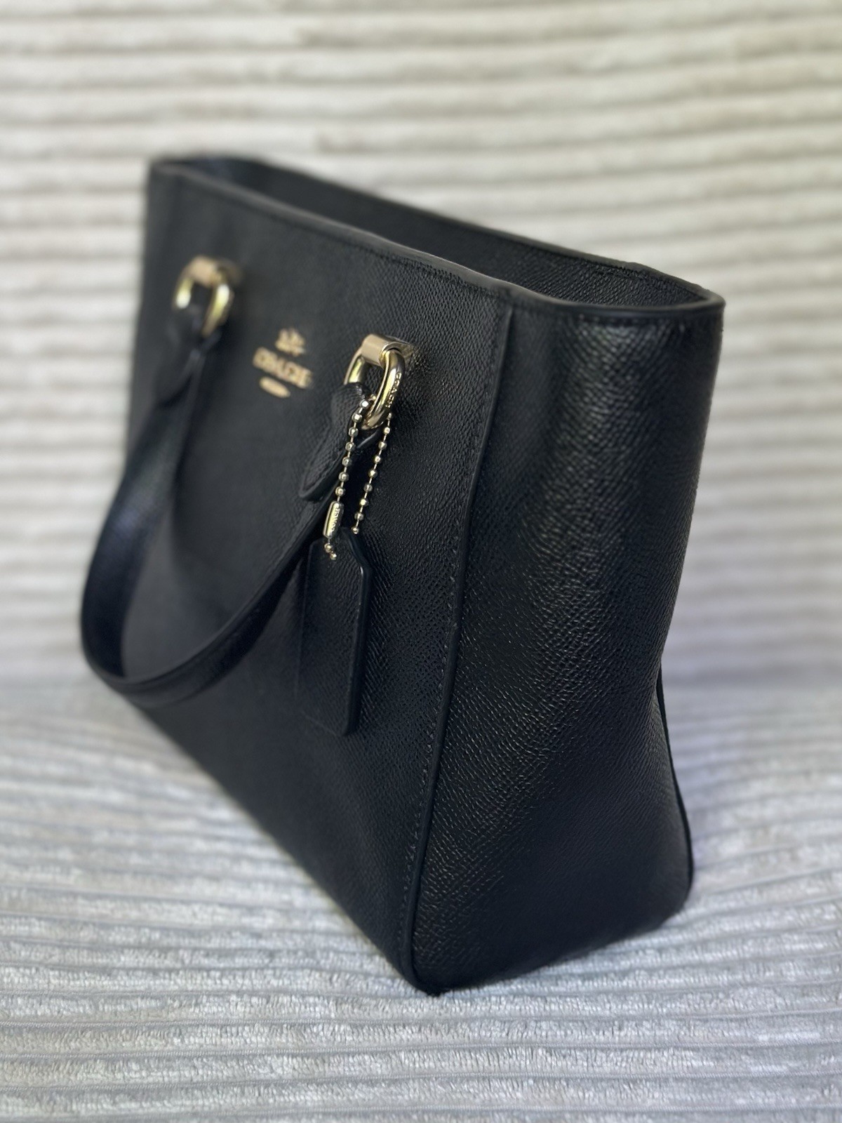 Coach Alice Small Satchel Black Leather Crossbody Purse Gold Hardware