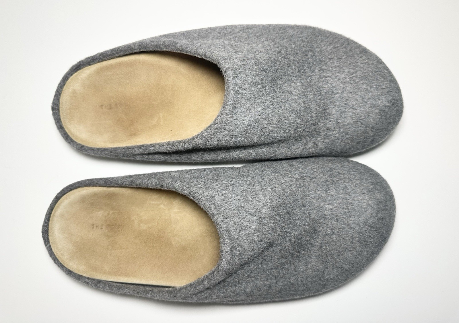 THE ROW Hugo Wool Cashmere Blend Dove Gray Slippers Clogs Shoes IT 41.5 US 11.5