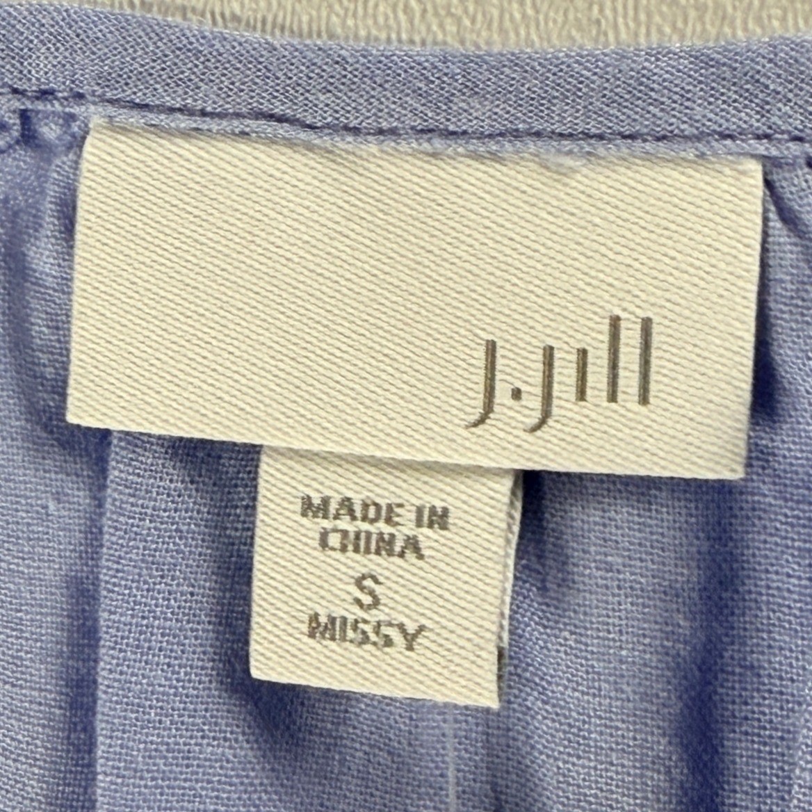 J. Jill Soft Hyacinth Blue Linen Blend Embroidered Eyelet Top Small 719622 NWT