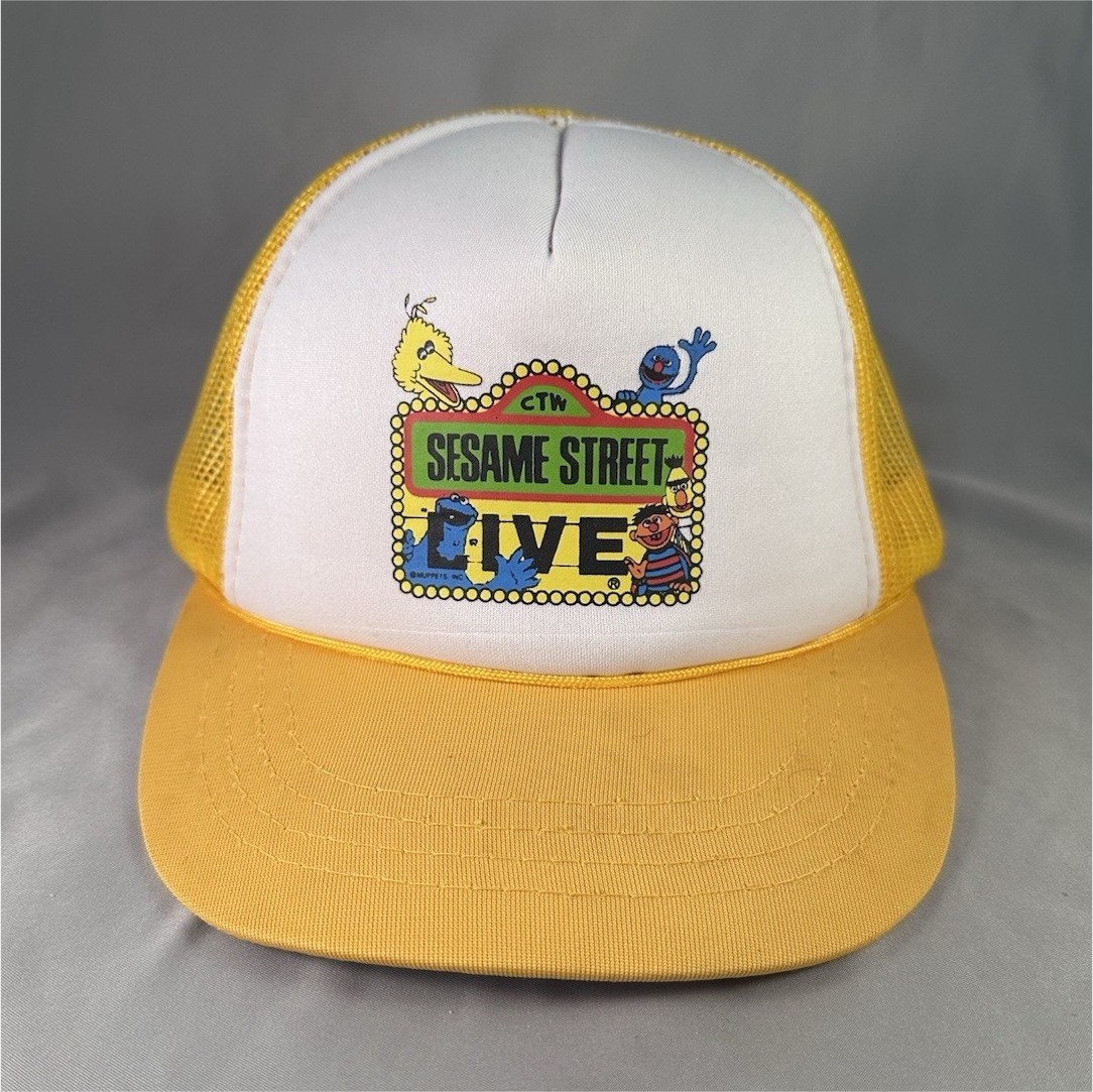 Sesame Street Live Trucker Hat Boys One Size Yellow/White Mesh Big Bird