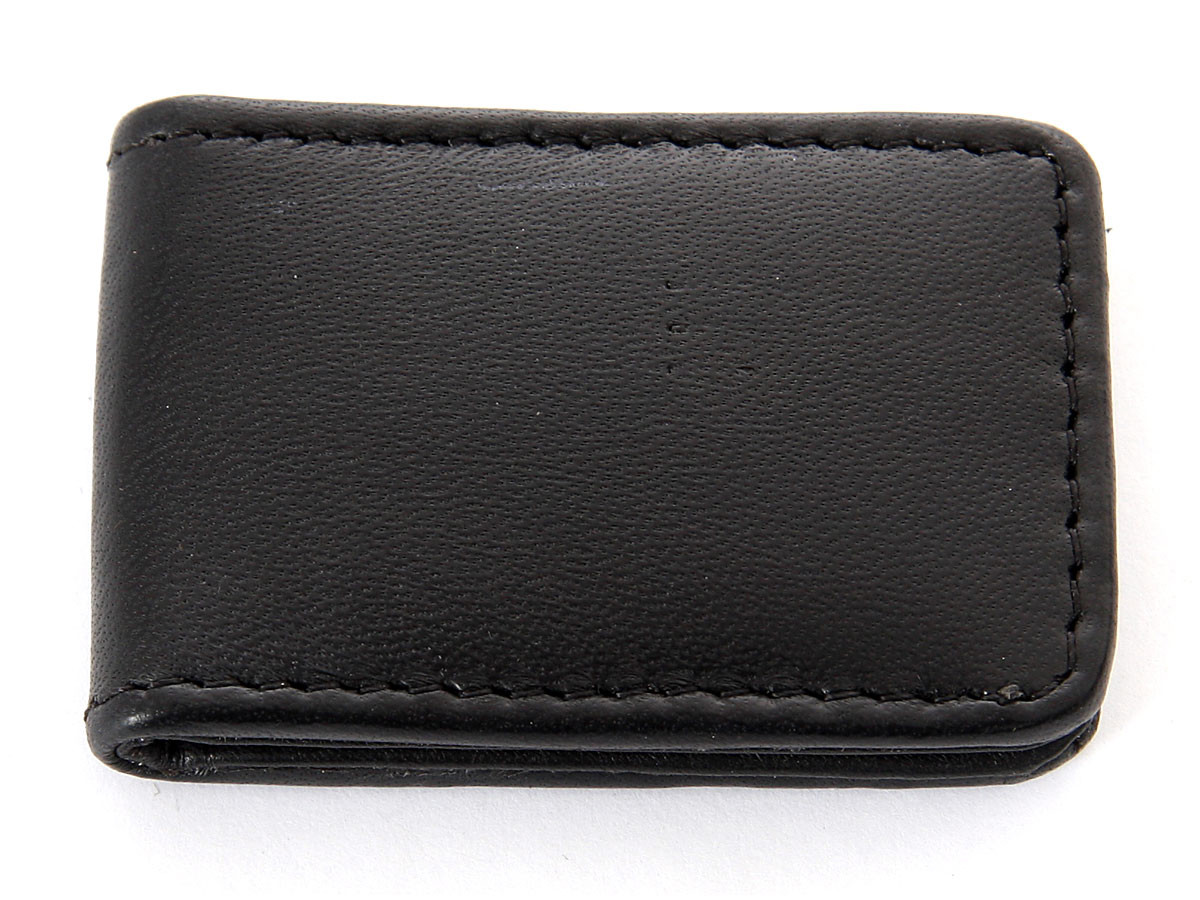Men’s New Genuine Leather Strong Magnetic Money Clip Black