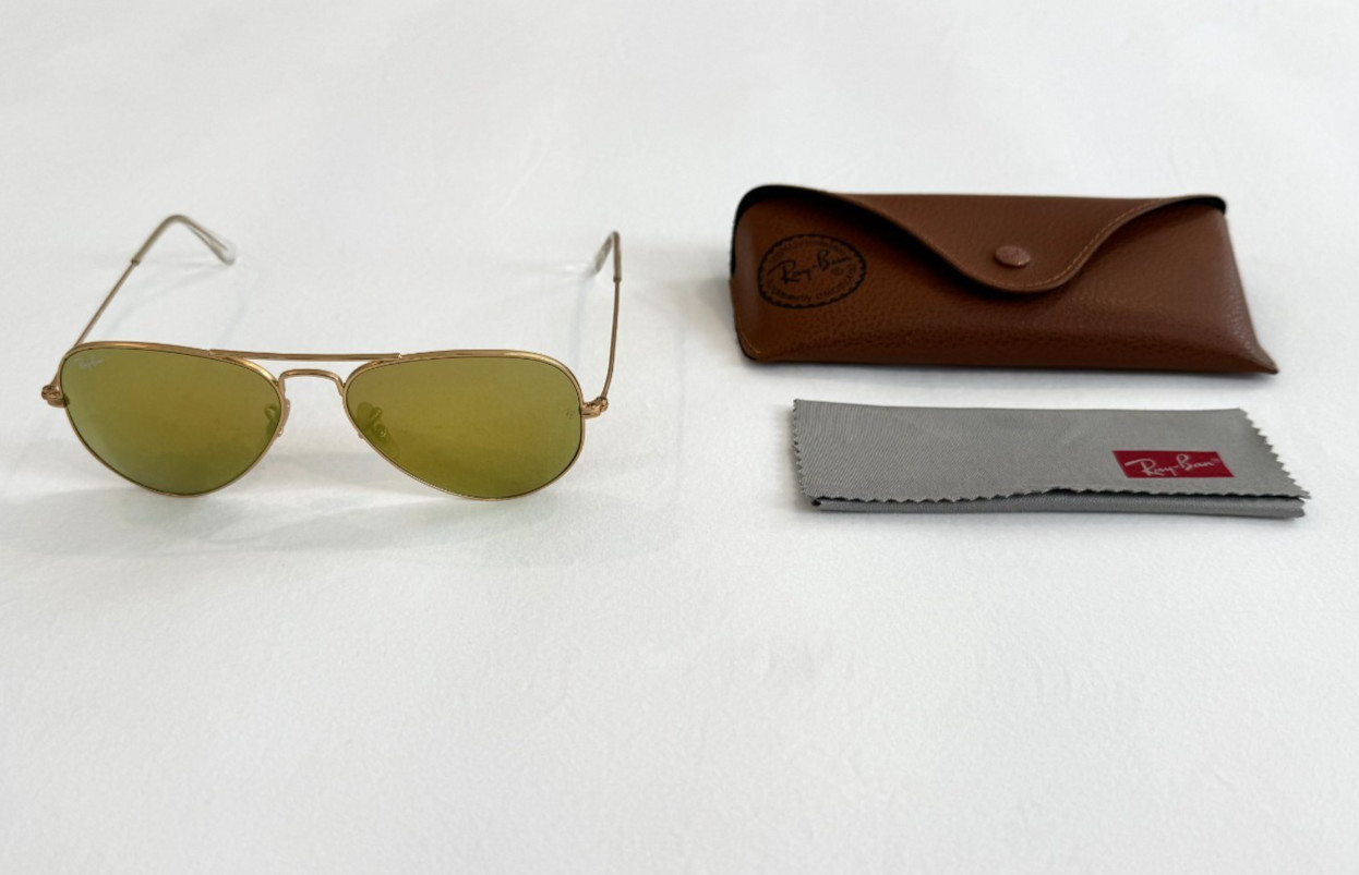 Ray-Ban Aviator RB3025 112/93 Matte Gold Brown Mirror Sunglasses 55[]14 3N