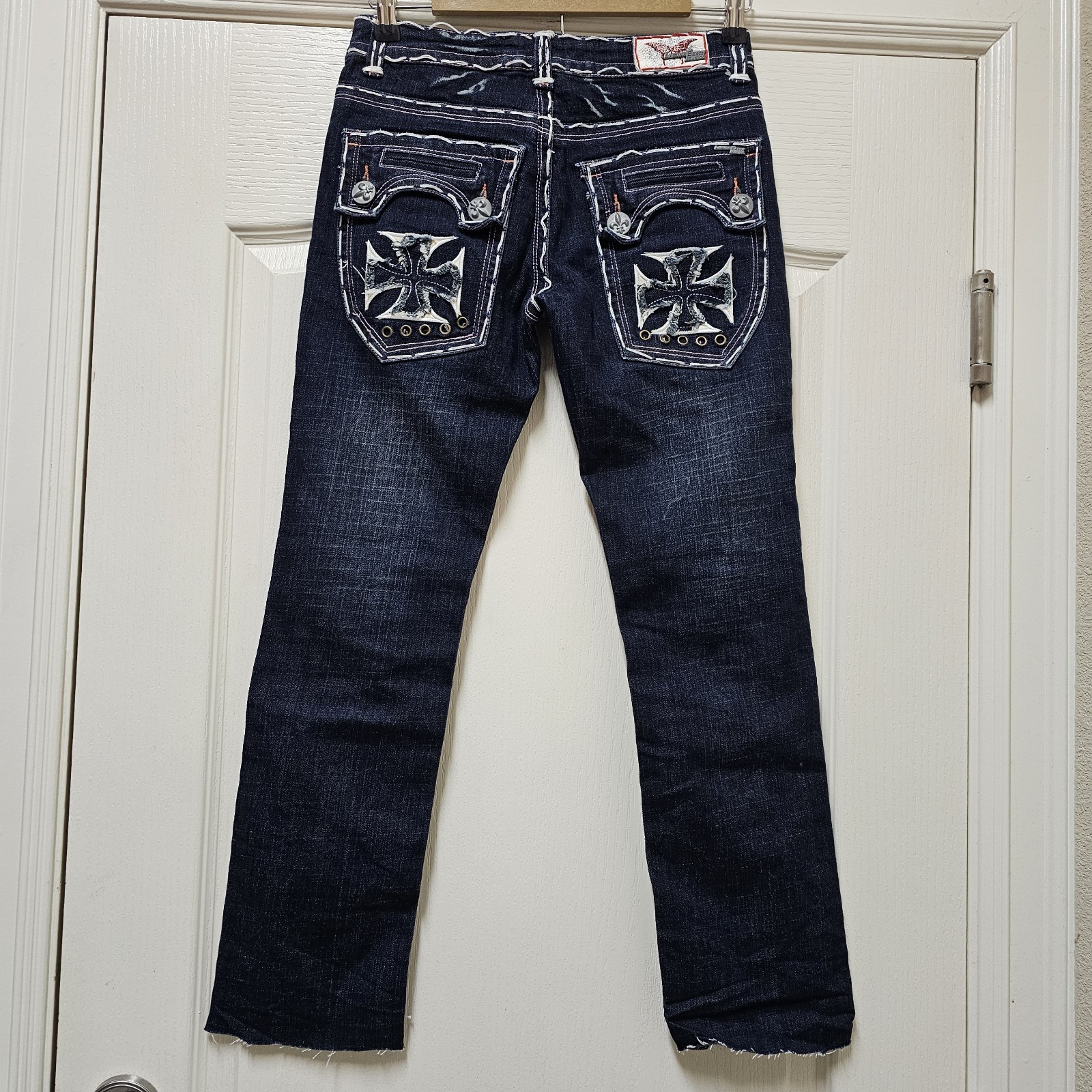 Vtg Laguna Beach Jeans Mens 27×27 Blue Embroidered MD2021P USA Y2K Cut-off
