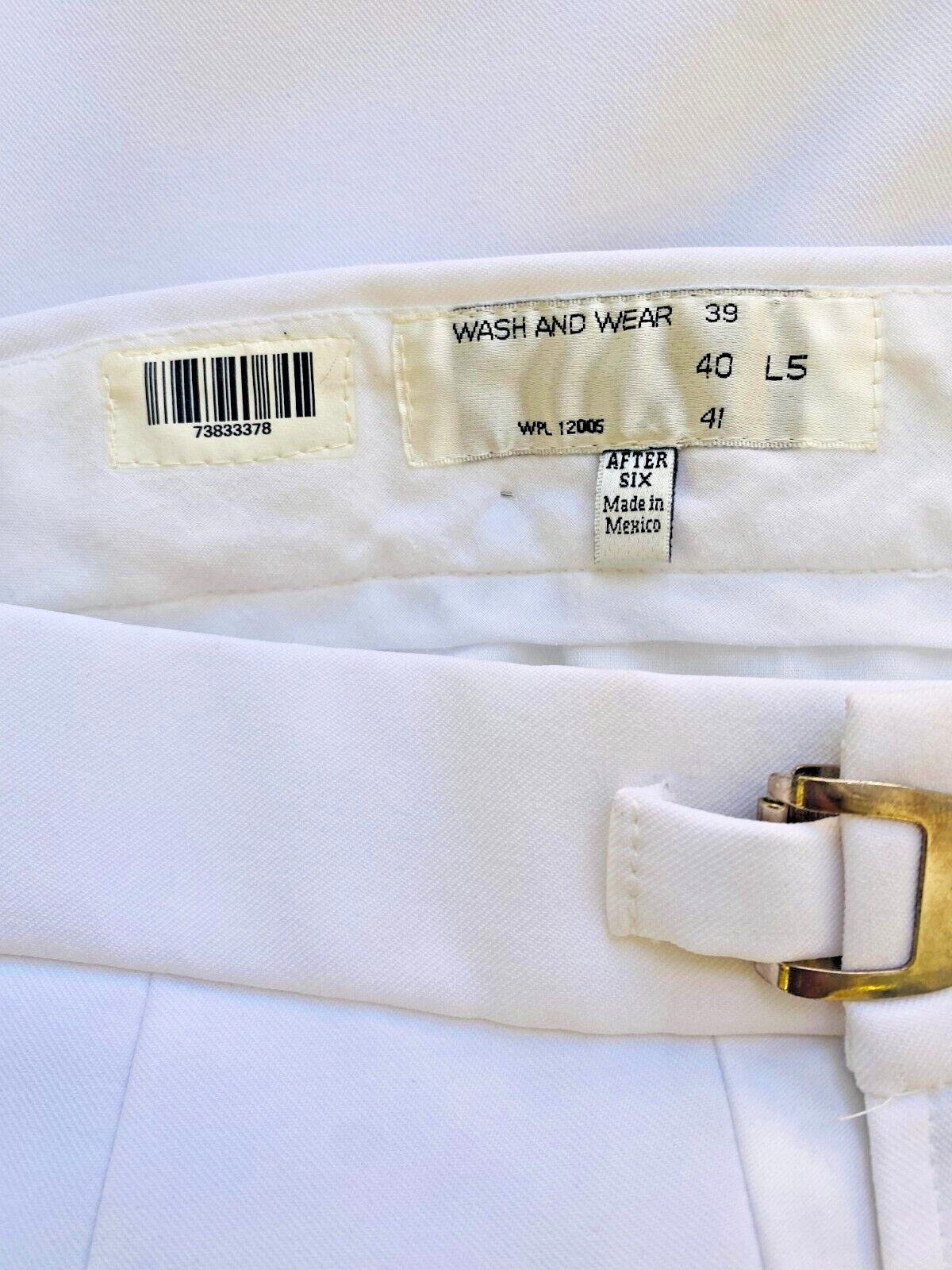 Men’s White Pleated Tuxedo Pants-Adjustable Waist Easter Church Easy Care