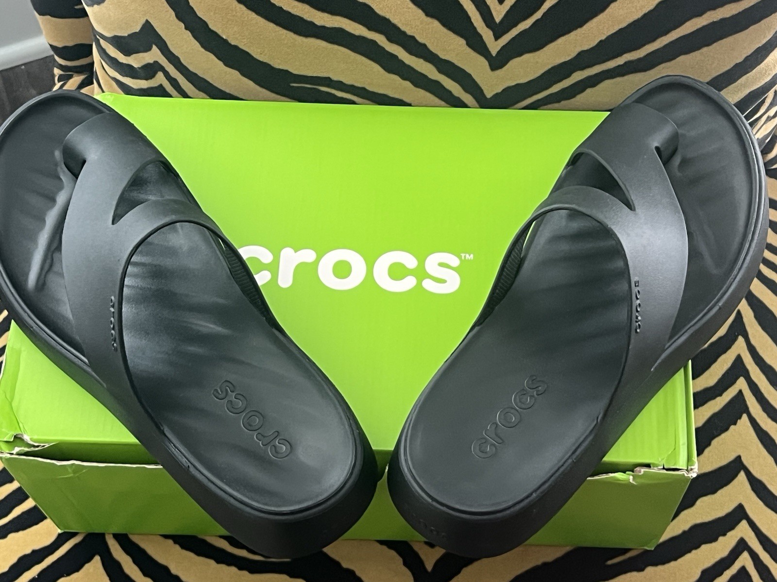 CROCS WOMENS GETAWAY PLATFORM TOE LOOP SANDAL SLIDE, size 9W, new w/o box