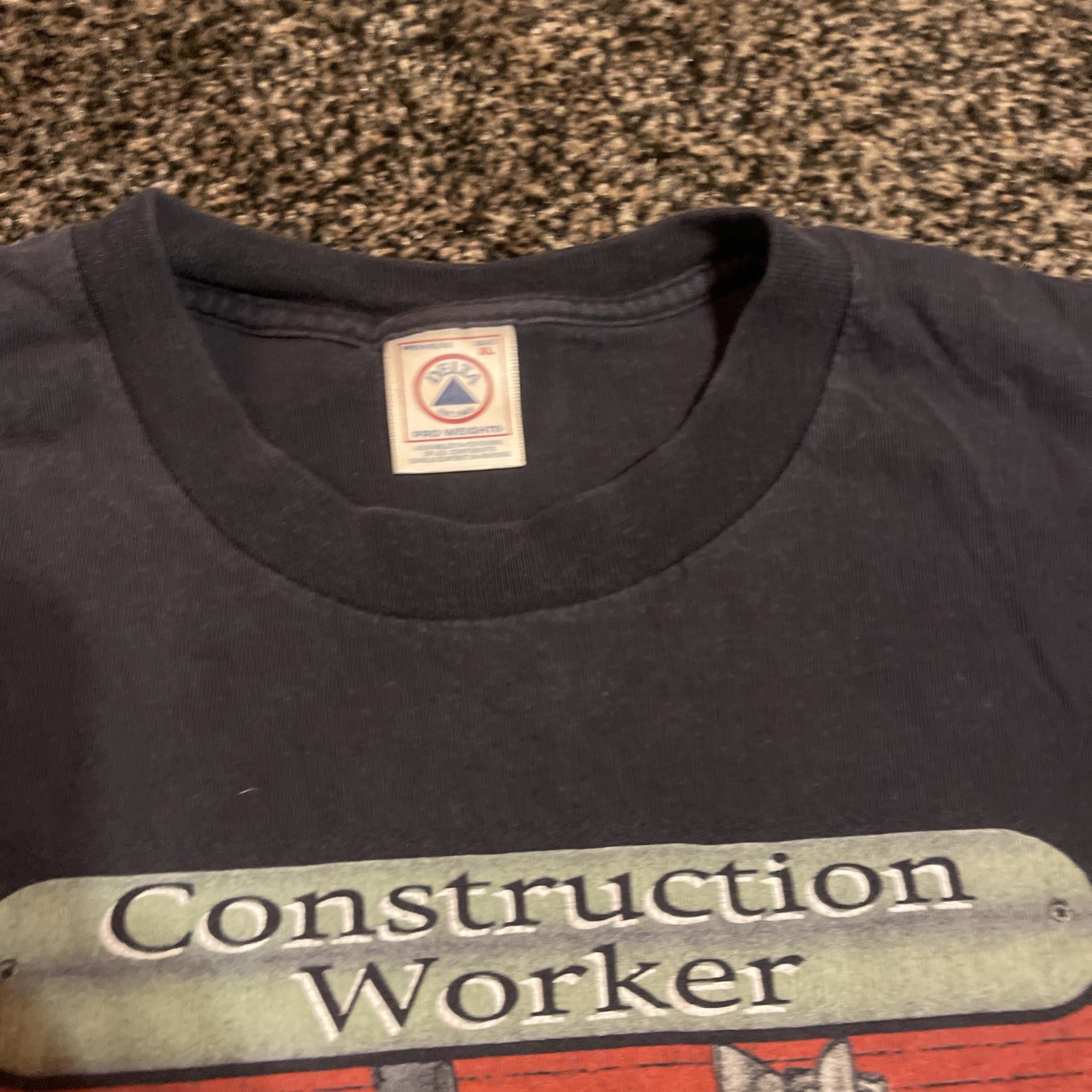 VTG Construction Worker T-Shirt Men’s XL Y2K Life’s Necessities Tee Black