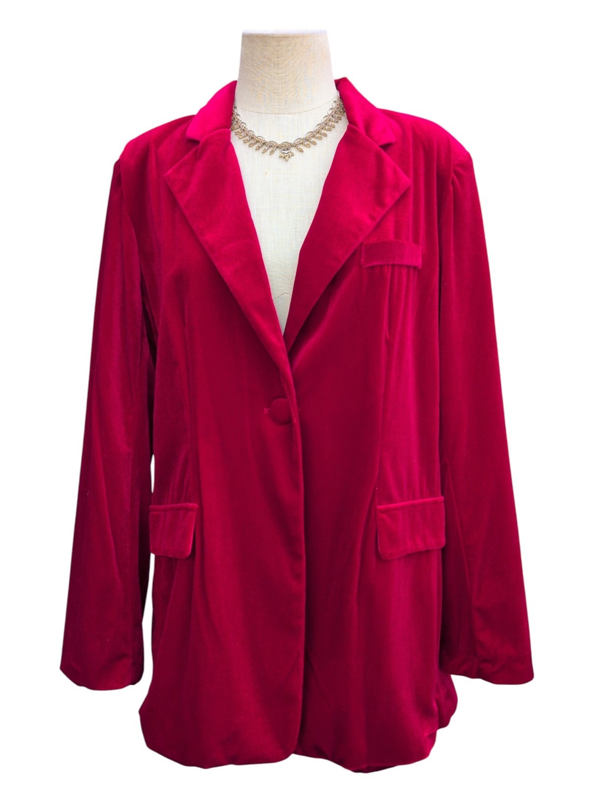 Nwt Red Velvet Blazer Premier Amour Jacket Dress Casual Soft Career Lined Xlarge