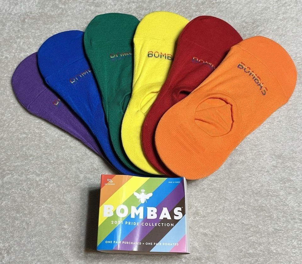 Bombas Women’s No Show Multicolor Socks 6-Pack Size Medium