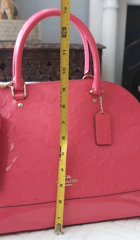 Coach Large Sierra Satchel Embossed Patent Leather in Hot Pink