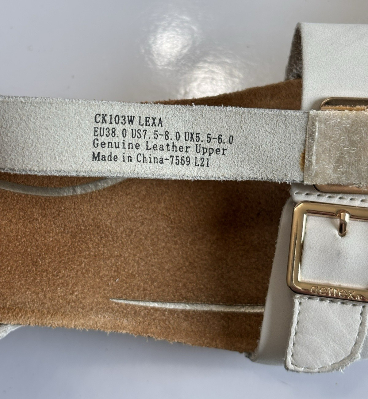 Aetrex Lexa Quarter Strap Wedge Sandals Women’s 7.5 Ivory Leather Open Toe Cork