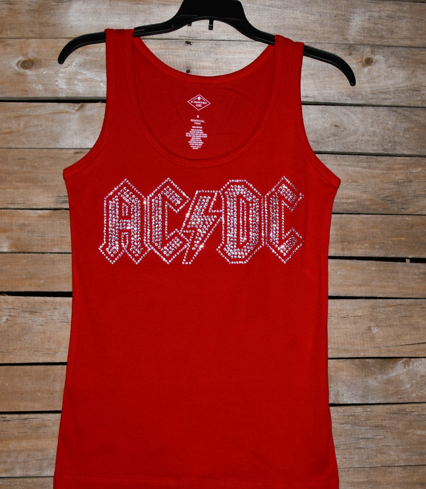 AC/DC rhinestone bling shirt or tank XS S M L XL XXL 1X 2X 3X 4X 5X clear