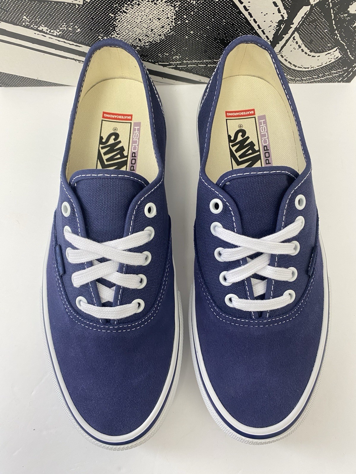 VANS M 13 SKATE Authentic Midnight Blue White Pop Cush Dura Cap Shoes New In Box