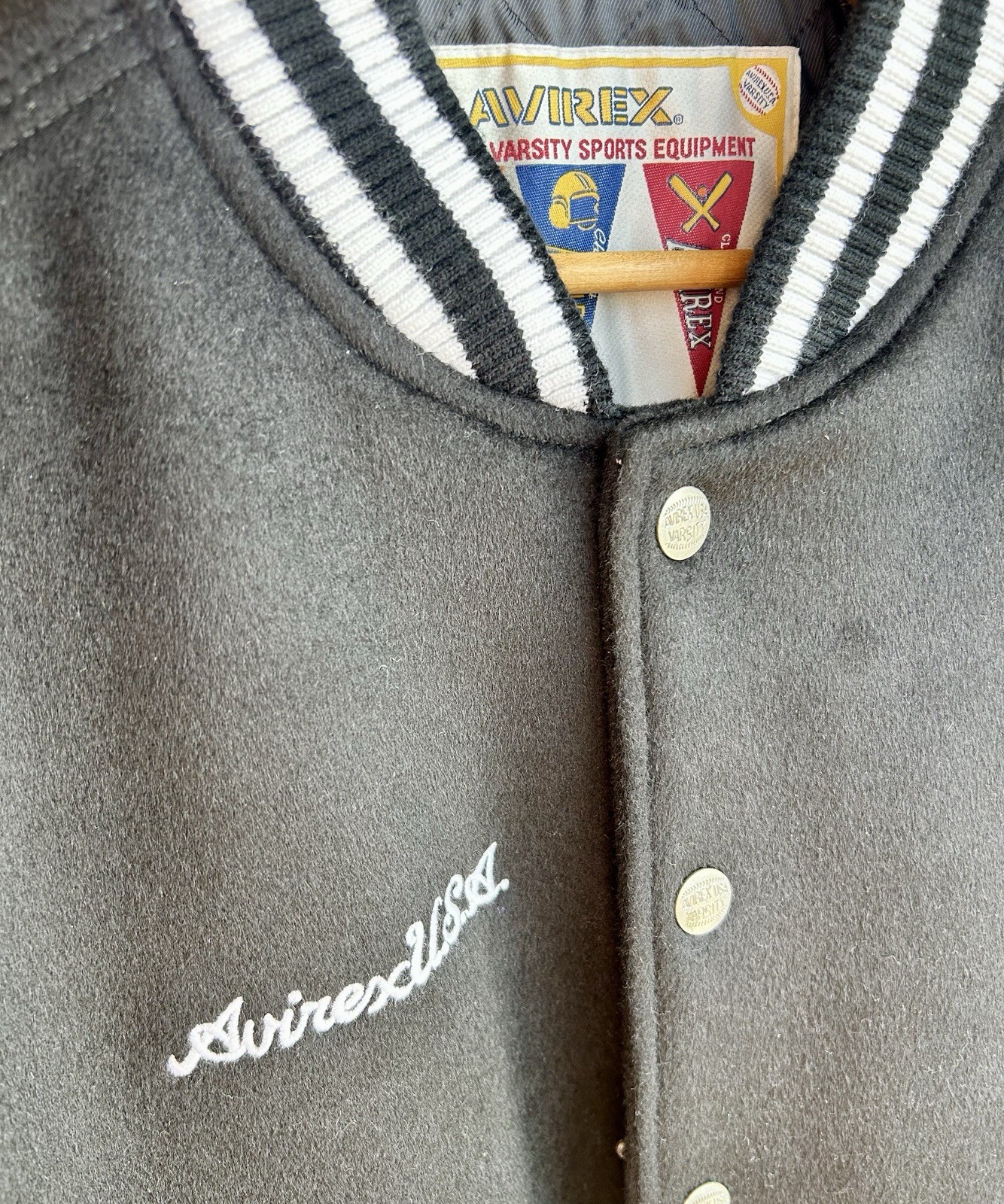 Avirex Varsity Jacket Medium Napa Leather + Wool Blend **Brand New, Never Worn!