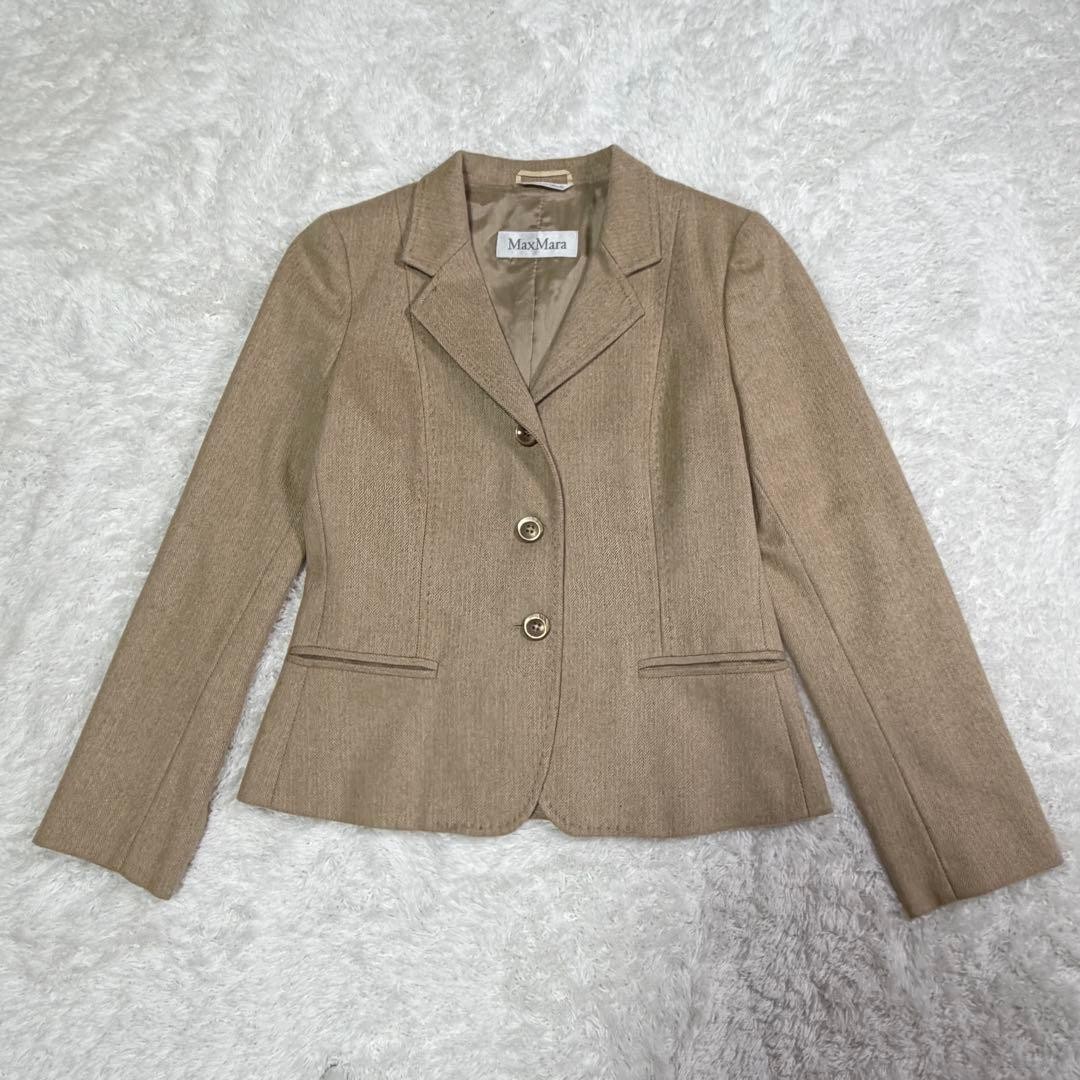 Max Mara tailored jacket, women’s, wool, beige, size S