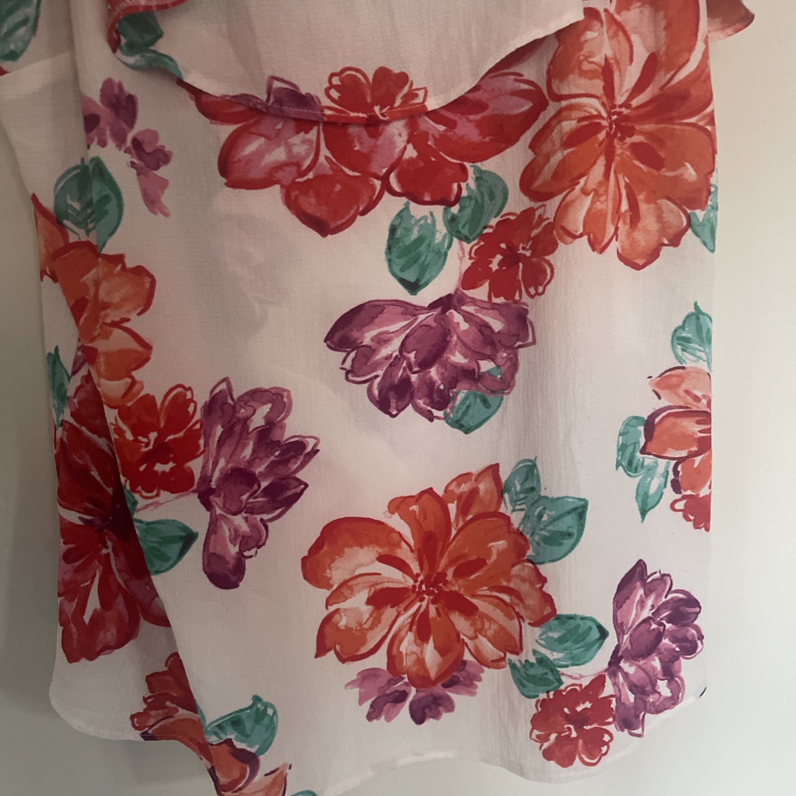 Debenhams White Mix Floral Strappy Top UK18 Flowy Plus Size Summer Holiday Vest