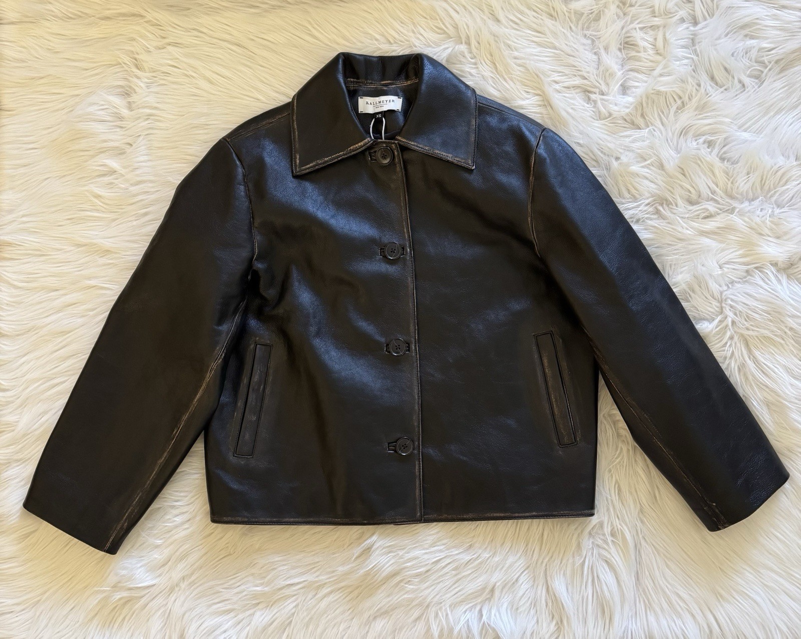 Kallmeyer New Remi Cropped Jacket Leather Black Distressed XS